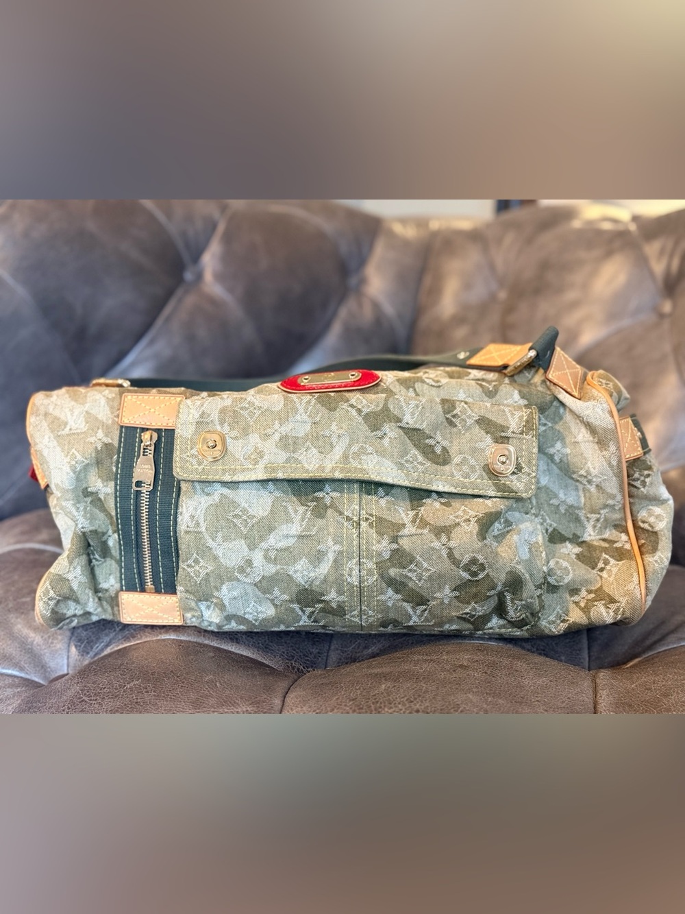 Rare Louis Vuitton Lys Duffle Limited Edition Monogramouflage Camo Denim Lys Bag